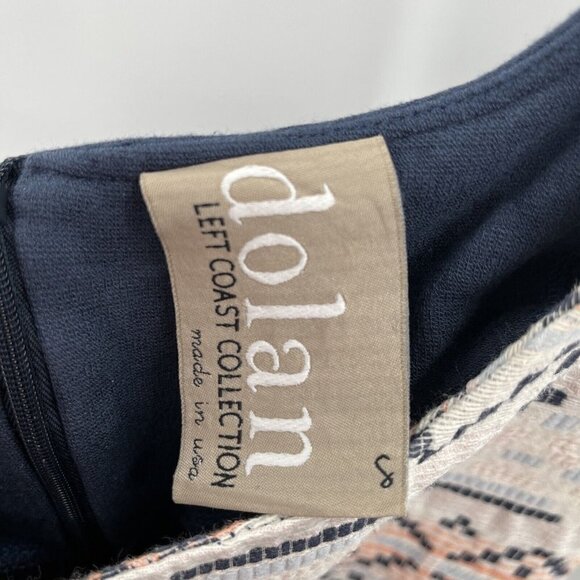 Anthropologie Dolan Sabado Dress Size Small Navy Blue Ivory Aztec Print - Picture 6 of 8